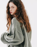ダブルユーブイプロジェクト(WV PROJECT) Grain Pigment Sweatshirt Khaki MJMT7435
