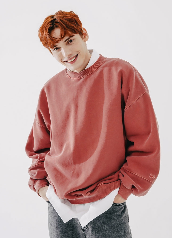 ダブルユーブイプロジェクト(WV PROJECT) Grain Pigment Sweatshirt RedBrown MJMT7435