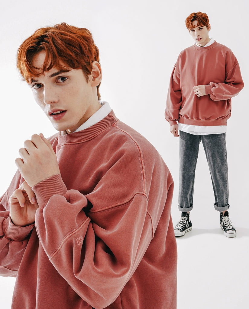 ダブルユーブイプロジェクト(WV PROJECT) Grain Pigment Sweatshirt RedBrown MJMT7435