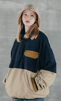 パーステップ(PERSTEP) CORDUROY POKET HALF ZIP-UP JACKET BEIGE SMOT4375
