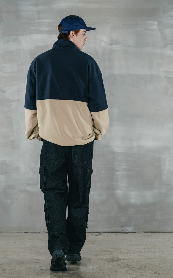 パーステップ(PERSTEP) CORDUROY POKET HALF ZIP-UP JACKET BEIGE SMOT4375