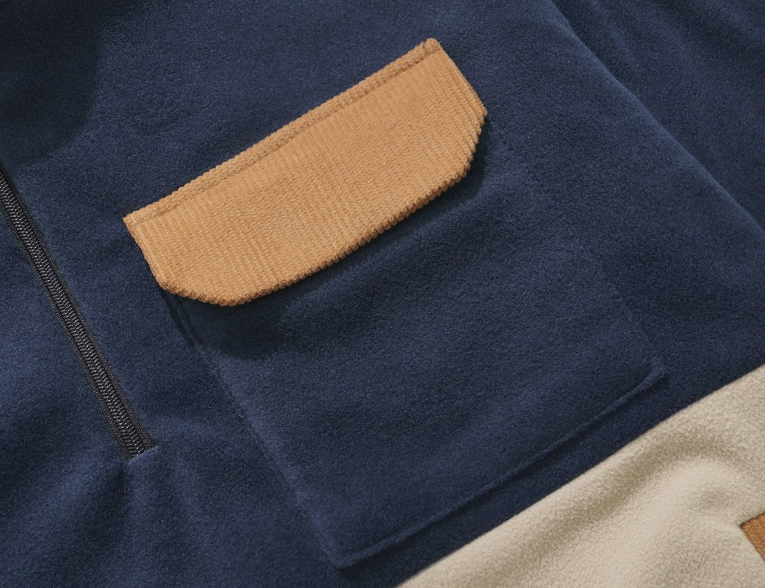 パーステップ(PERSTEP) CORDUROY POKET HALF ZIP-UP JACKET BEIGE SMOT4375