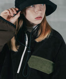 パーステップ(PERSTEP) CORDUROY POKET HALF ZIP-UP JACKET BLACK SMOT4375