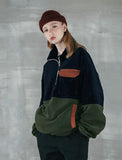 パーステップ(PERSTEP) CORDUROY POKET HALF ZIP-UP JACKET KHAKI SMOT4375