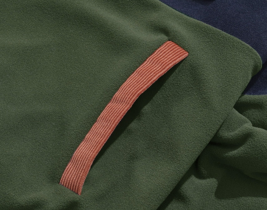 パーステップ(PERSTEP) CORDUROY POKET HALF ZIP-UP JACKET KHAKI SMOT4375