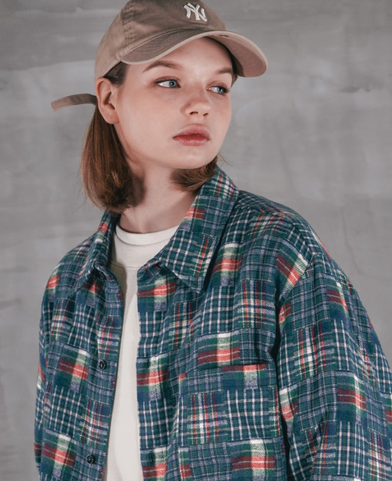 パーステップ(PERSTEP) SQUARE PATCH SHIRT GREEN SMLS4379