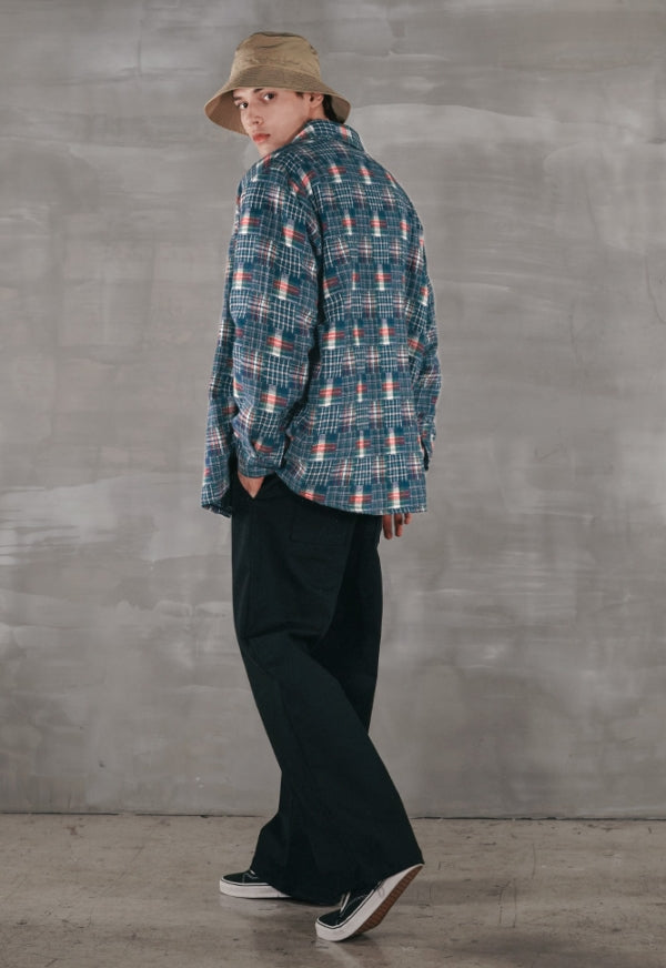 パーステップ(PERSTEP) SQUARE PATCH SHIRT GREEN SMLS4379
