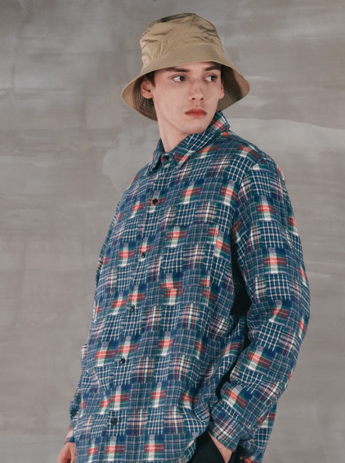 パーステップ(PERSTEP) SQUARE PATCH SHIRT GREEN SMLS4379