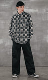 パーステップ(PERSTEP) SQUARE PATCH SHIRT GREY SMLS4379