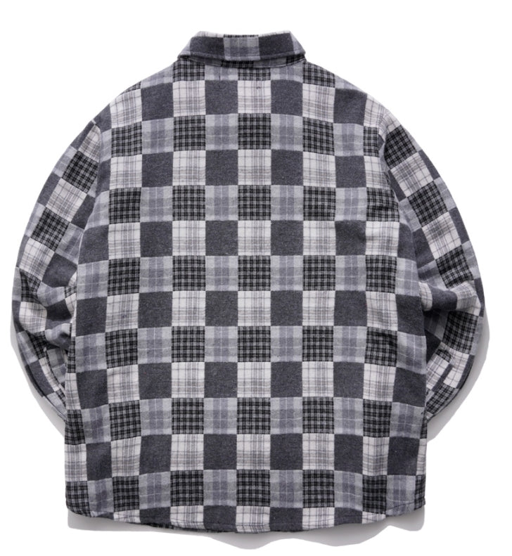 パーステップ(PERSTEP) SQUARE PATCH SHIRT GREY SMLS4379