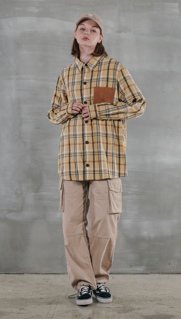 パーステップ(PERSTEP) TOPIC CHECK SHIRT BEIGE SMLS4380