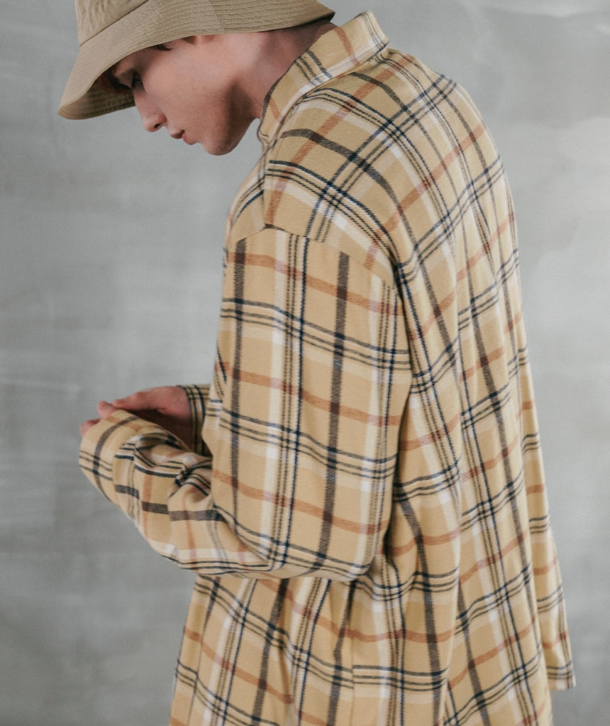パーステップ(PERSTEP) TOPIC CHECK SHIRT BEIGE SMLS4380