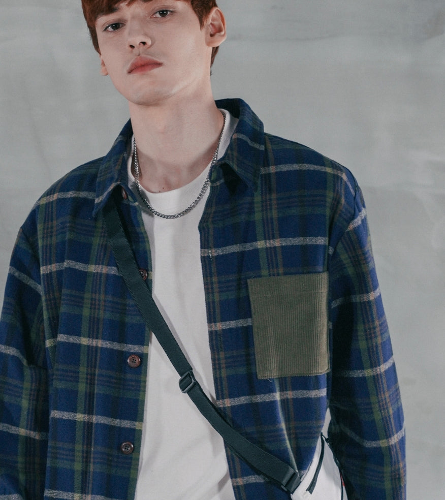 パーステップ(PERSTEP) TOPIC CHECK SHIRT NAVY SMLS4380