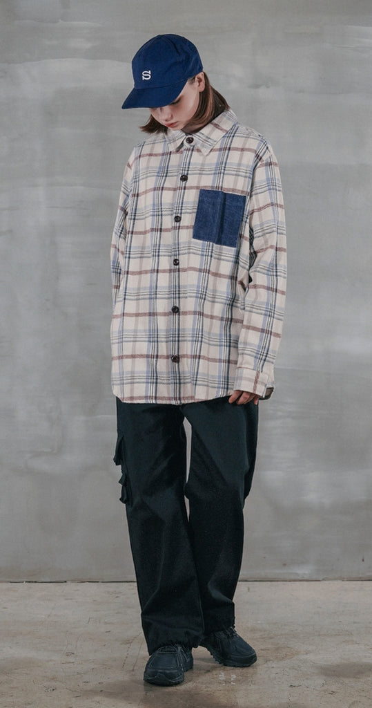 パーステップ(PERSTEP) TOPIC CHECK SHIRT IVORY SMLS4380
