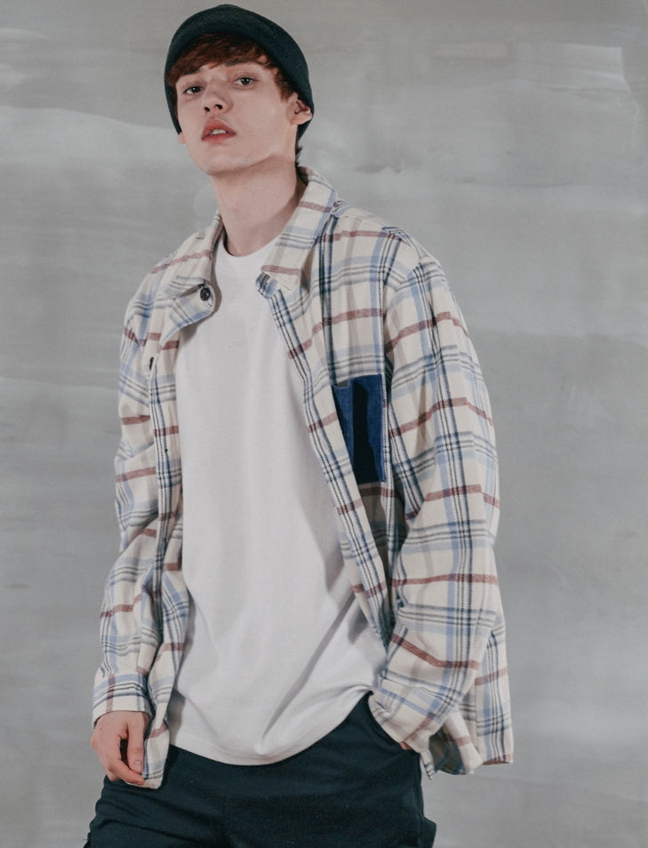 パーステップ(PERSTEP) TOPIC CHECK SHIRT IVORY SMLS4380