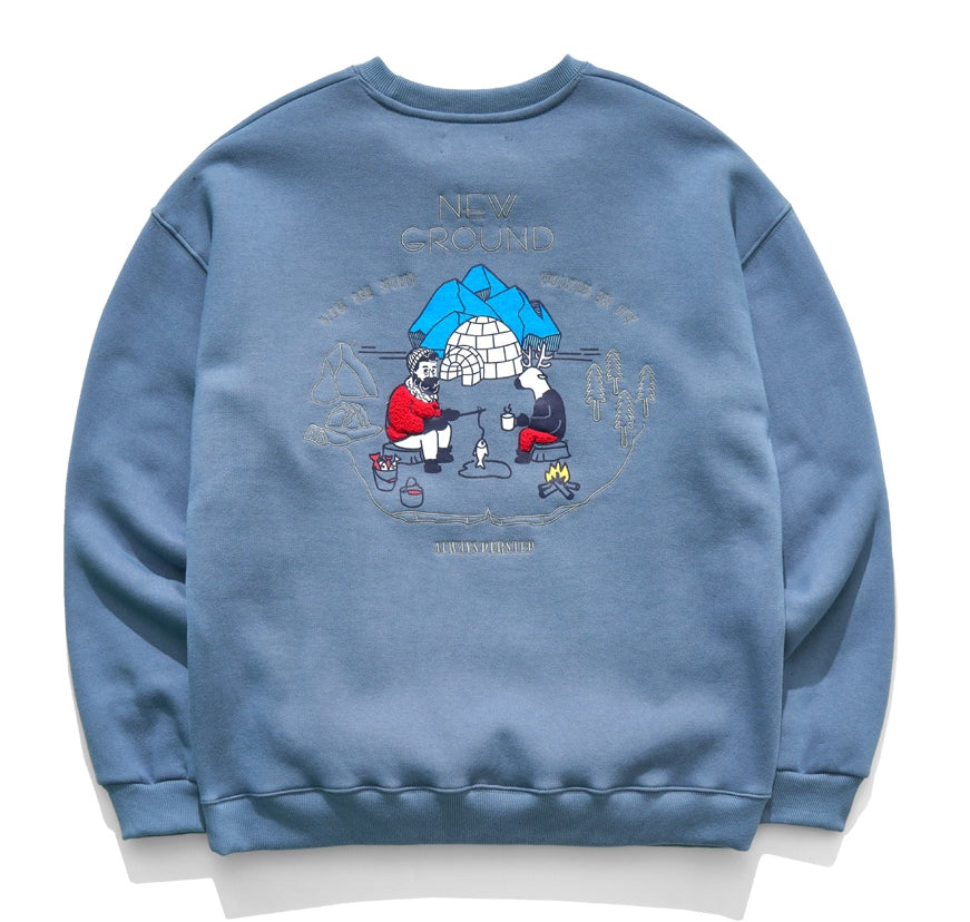 パーステップ(PERSTEP) NEW GROUND SWEATSHIRT BLUE GREY SMMT4385