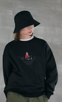 パーステップ(PERSTEP) NEW GROUND SWEATSHIRT BLACK SMMT4385