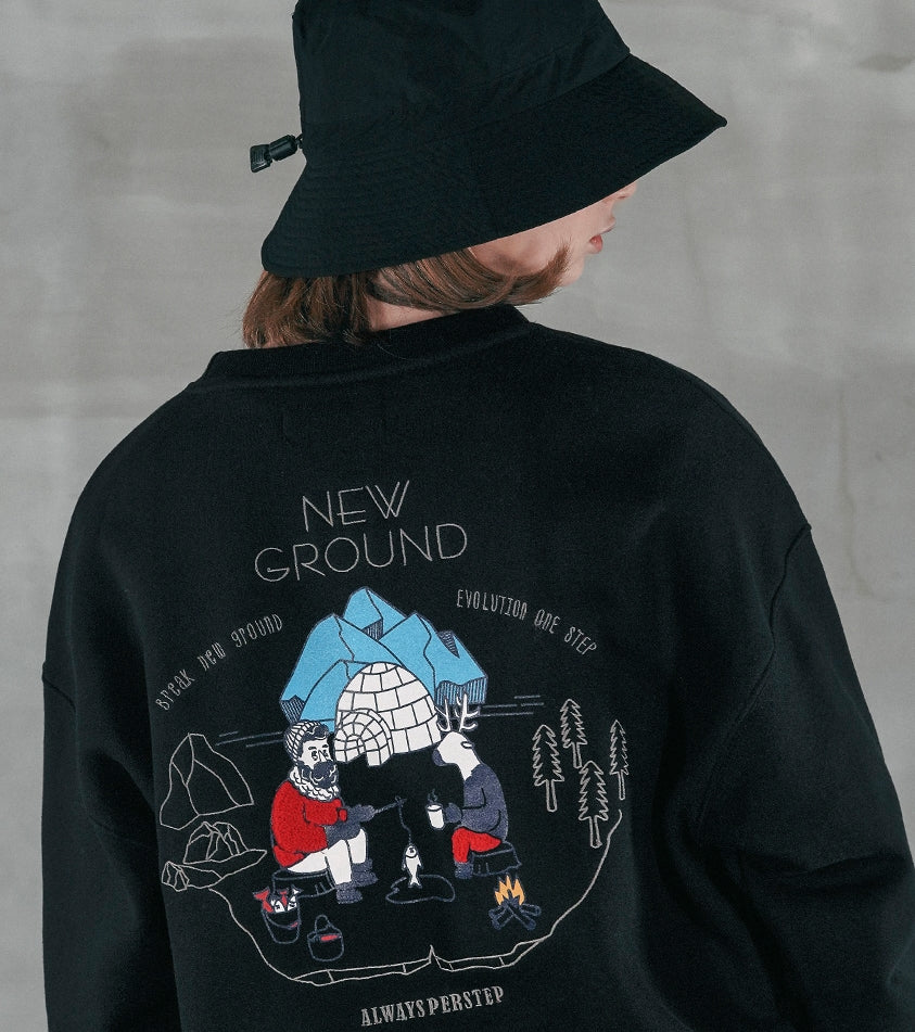 パーステップ(PERSTEP) NEW GROUND SWEATSHIRT BLACK SMMT4385