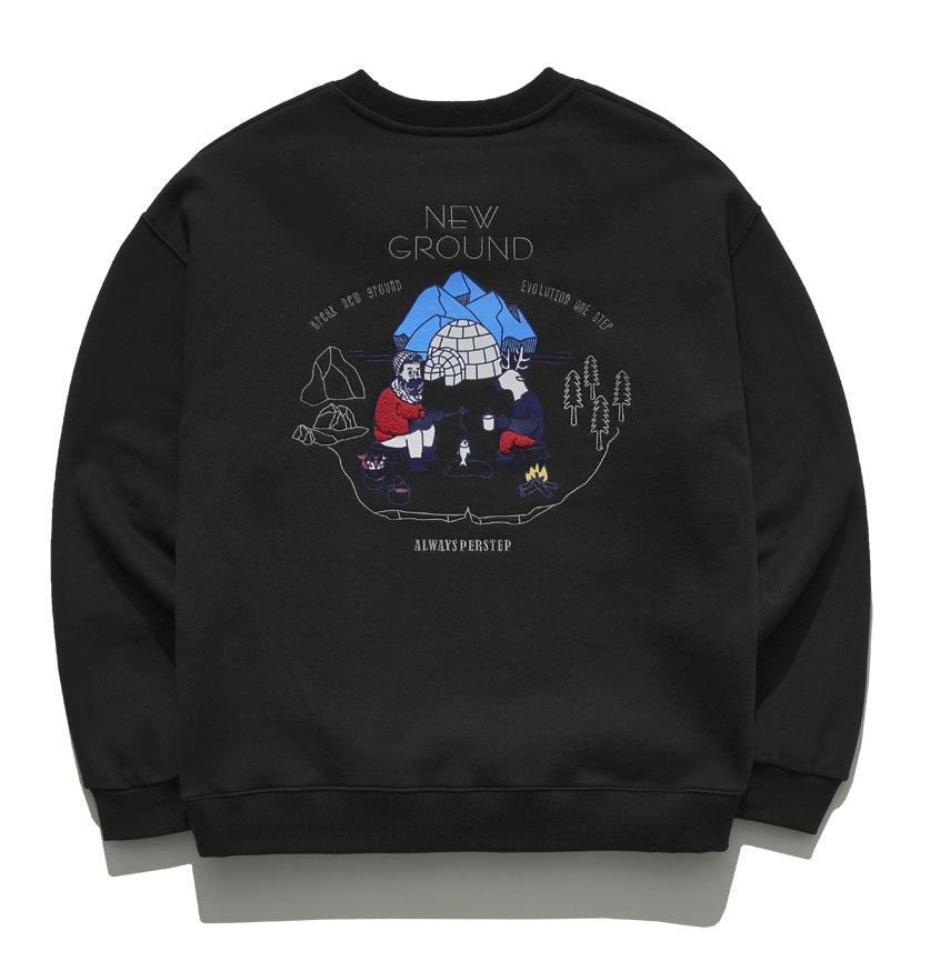パーステップ(PERSTEP) NEW GROUND SWEATSHIRT BLACK SMMT4385