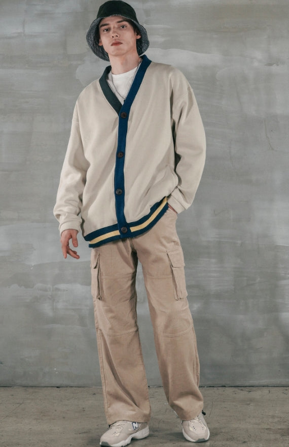 パーステップ(PERSTEP) BASIC COTTON CARDIGAN LIGHT BEIGE SMOT4378