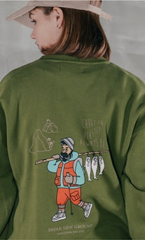 パーステップ(PERSTEP) CARRY ON SWEATSHIRT OLIVE SMMT4383