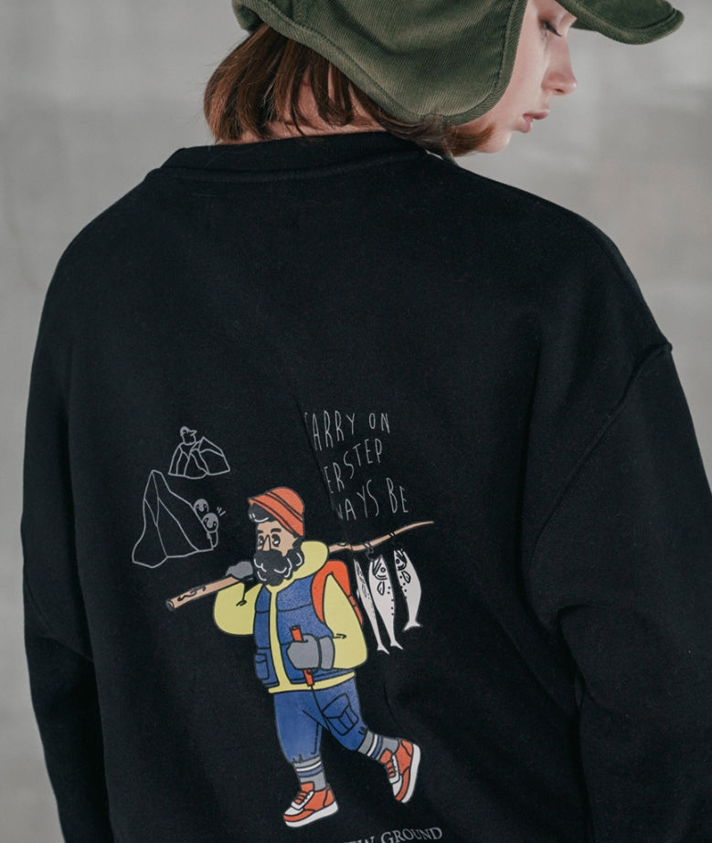 パーステップ(PERSTEP) CARRY ON SWEATSHIRT BLACK SMMT4383