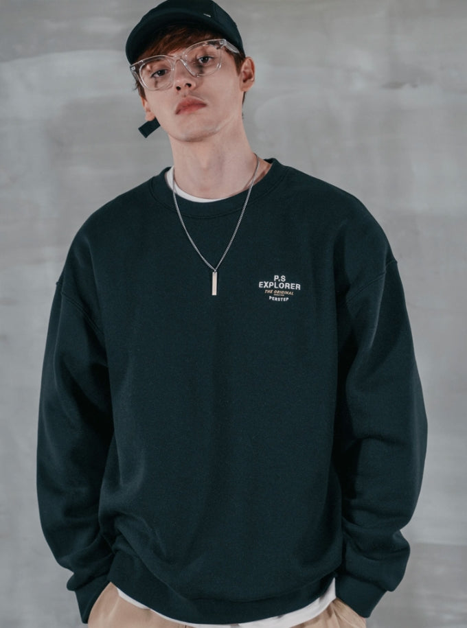 パーステップ(PERSTEP) SEMI CIRCLE MOUNTAIN SWEATSHIRT BLACK BJMT4367