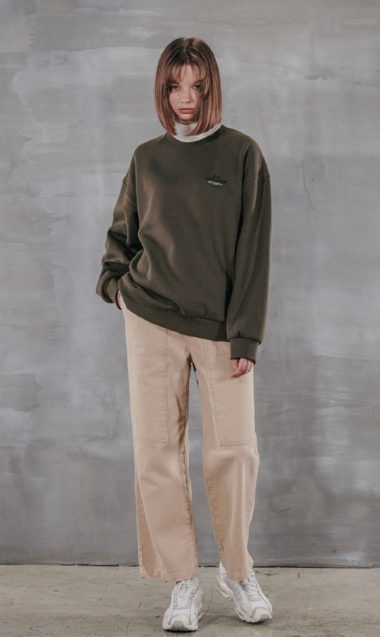 パーステップ(PERSTEP) SEMI CIRCLE MOUNTAIN SWEATSHIRT KHAKI BJMT4367