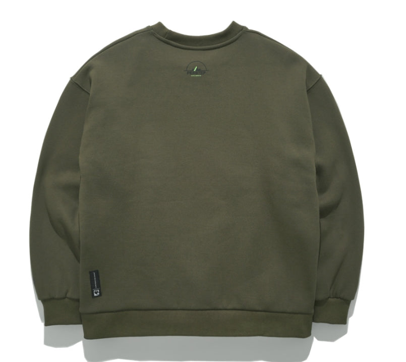 パーステップ(PERSTEP) SEMI CIRCLE MOUNTAIN SWEATSHIRT KHAKI BJMT4367