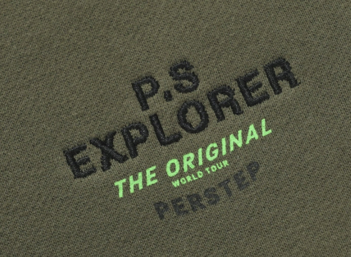 パーステップ(PERSTEP) SEMI CIRCLE MOUNTAIN SWEATSHIRT KHAKI BJMT4367