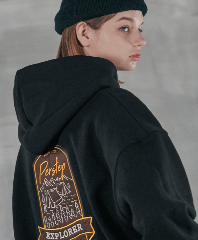 パーステップ(PERSTEP) NEVERSHOP HOODIE BLACK JUHD4374