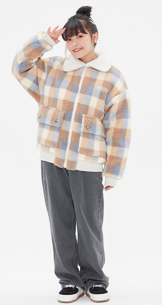 TARGETTO(ターゲット) CHECK BIG POCKET SHEARING JACKET_LIGHT BLUE