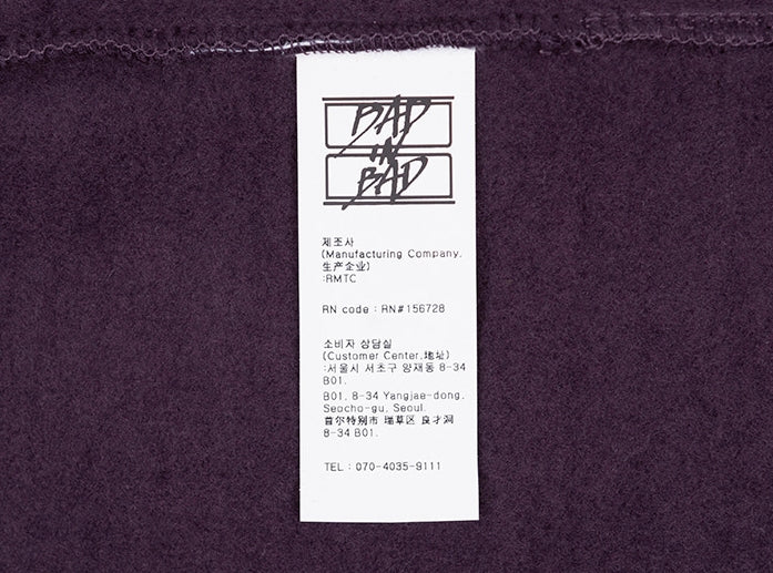 ベドインベド(BADINBAD) NAPOLEON GALLERY HOODIE_DEEP PURPLE