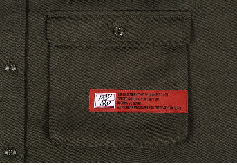 ベドインベド(BADINBAD)  MULTI POCKET SHIRT_KHAKI