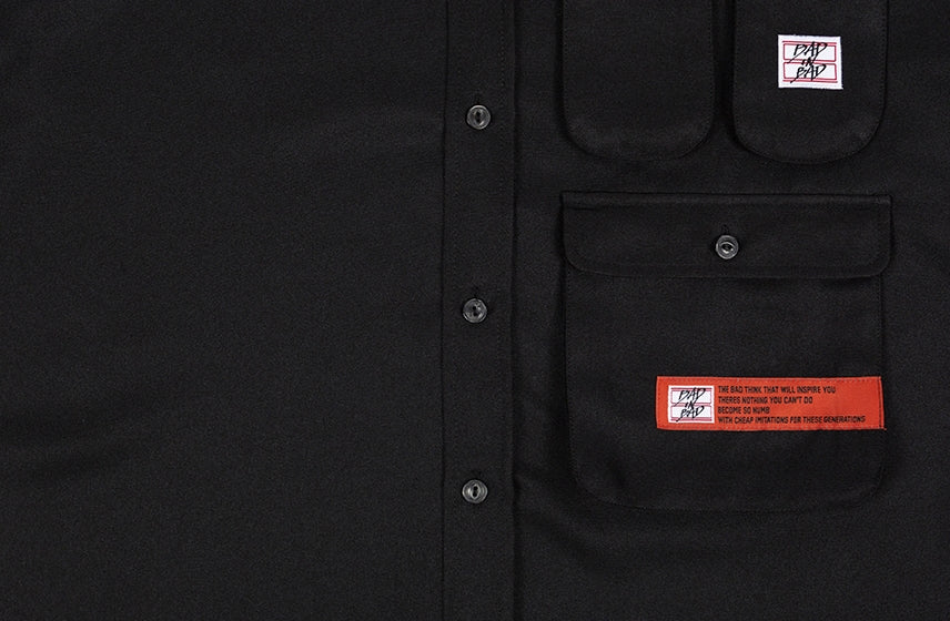 ベドインベド(BADINBAD)  MULTI POCKET SHIRT_BLACK