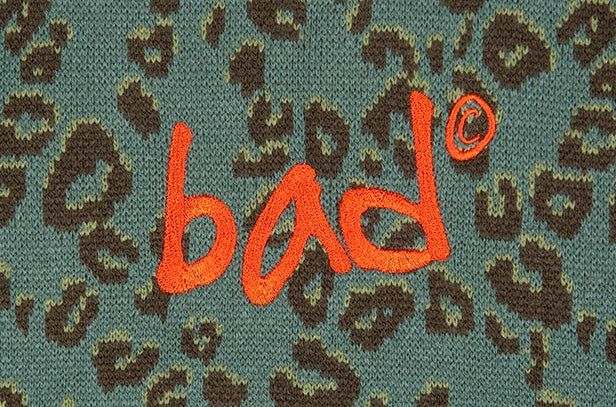 ベドインベド(BADINBAD)  LEOPARD KNITTED TURTLENECK_SAGE GREEN