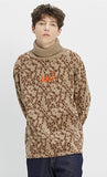 ベドインベド(BADINBAD)  LEOPARD KNITTED TURTLENECK_BEIGE