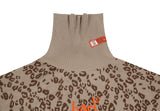 ベドインベド(BADINBAD)  LEOPARD KNITTED TURTLENECK_BEIGE
