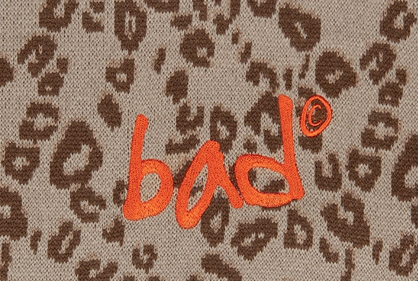 ベドインベド(BADINBAD)  LEOPARD KNITTED TURTLENECK_BEIGE