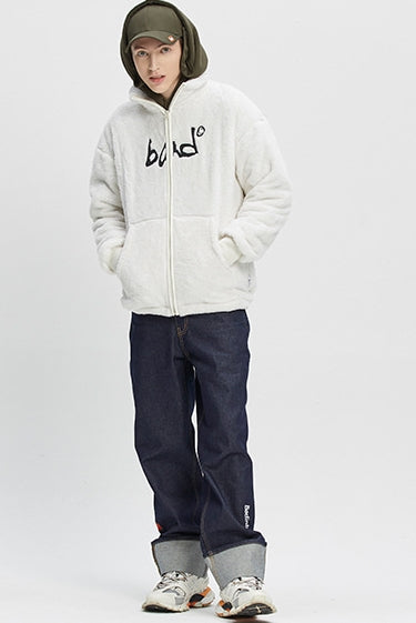 ベドインベド(BADINBAD)  HAND DRAWING FLEECE JACKET_OATMEAL