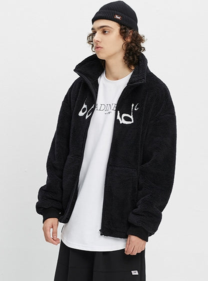 ベドインベド(BADINBAD)  HAND DRAWING FLEECE JACKET_BLACK