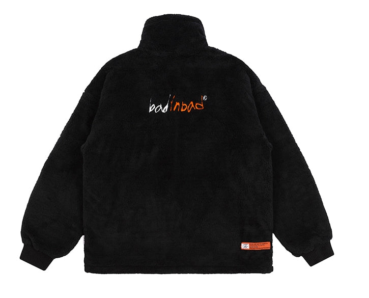 ベドインベド(BADINBAD)  HAND DRAWING FLEECE JACKET_BLACK