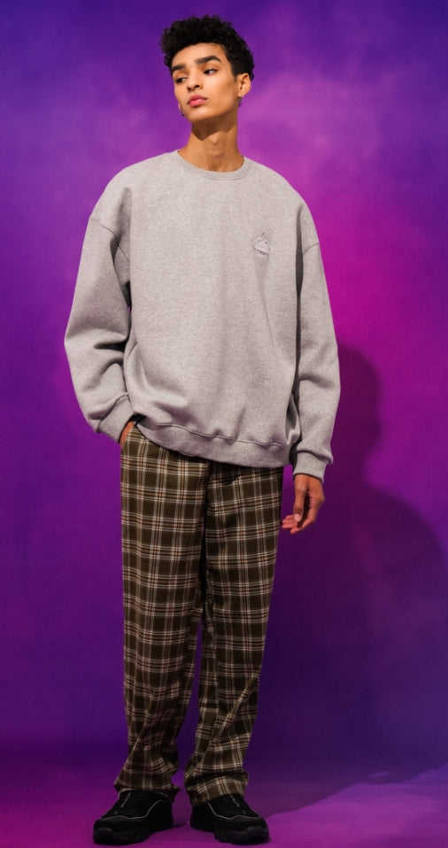 ティーダブリューエヌ(TWN)  GEOMETRY SWEAT SHIRT GREY STMT3300