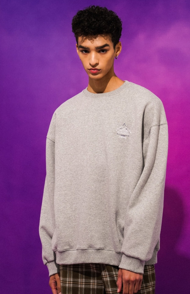 ティーダブリューエヌ(TWN)  GEOMETRY SWEAT SHIRT GREY STMT3300