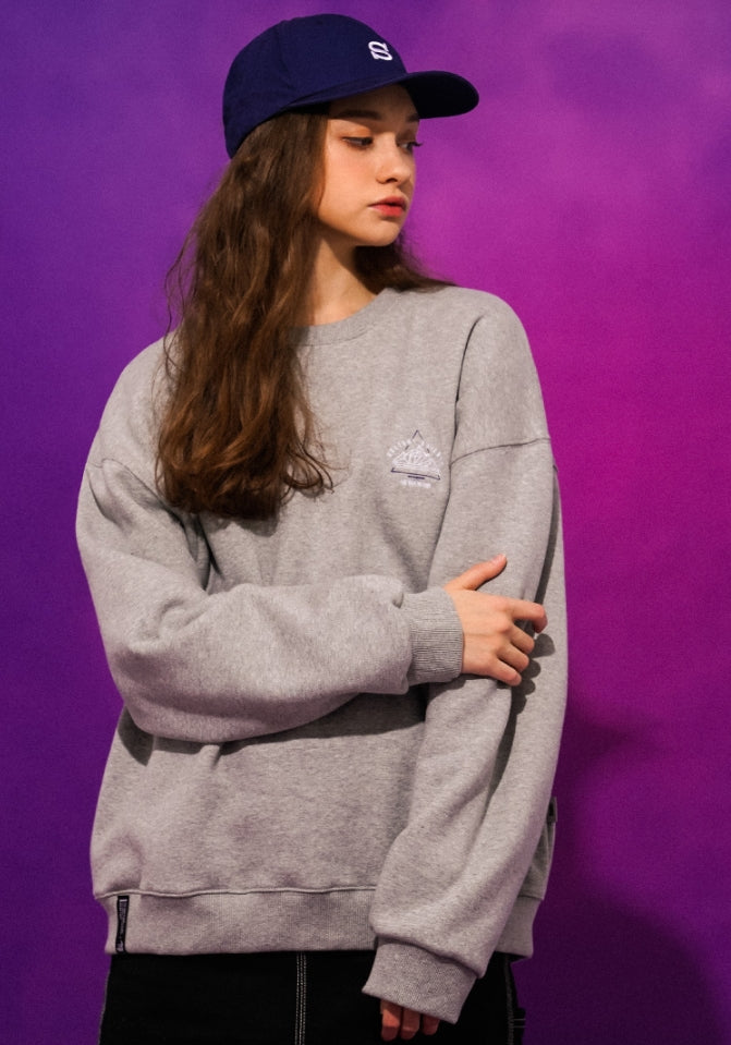 ティーダブリューエヌ(TWN)  GEOMETRY SWEAT SHIRT GREY STMT3300