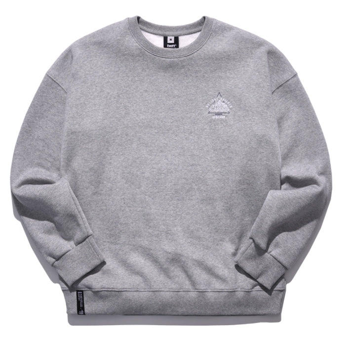 ティーダブリューエヌ(TWN)  GEOMETRY SWEAT SHIRT GREY STMT3300