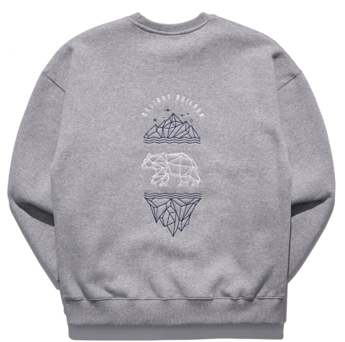 ティーダブリューエヌ(TWN)  GEOMETRY SWEAT SHIRT GREY STMT3300