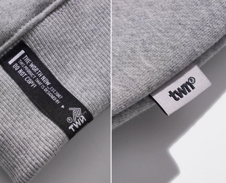 ティーダブリューエヌ(TWN)  GEOMETRY SWEAT SHIRT GREY STMT3300