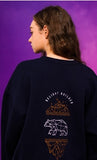 ティーダブリューエヌ(TWN)  GEOMETRY SWEAT SHIRT NAVY STMT3300