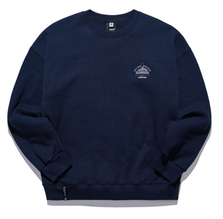 ティーダブリューエヌ(TWN)  GEOMETRY SWEAT SHIRT NAVY STMT3300